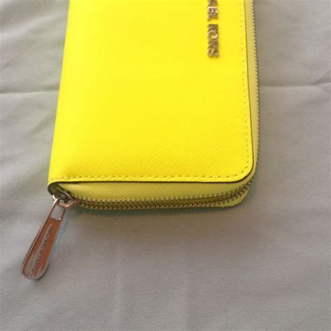 michael kors neon yellow wallet